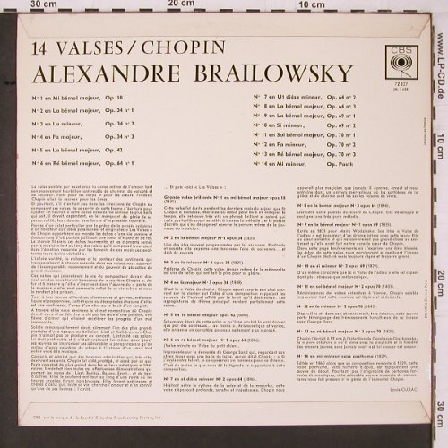Brailowsky,Alexandre: 14 Valses / Chopin, CBS(72 327), F,  - LP - K649 - 7,50 Euro