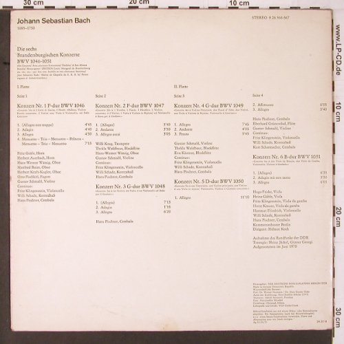 Bach,Johann Sebastian: Die sechs Brandenburgischen Konzert, Eterna(8 26 566-567), DDR, 1975 - 2LP - K655 - 7,50 Euro