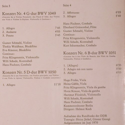 Bach,Johann Sebastian: Die sechs Brandenburgischen Konzert, Eterna(8 26 566-567), DDR, 1975 - 2LP - K655 - 7,50 Euro