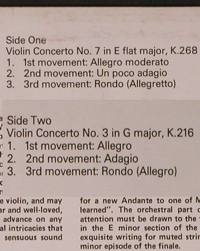 Mozart,Wolfgang Amadeus: Violin Concertos Nos.3&7, Decca Eclipse(ECS 697), UK, Ri, 1973 - LP - K673 - 7,50 Euro