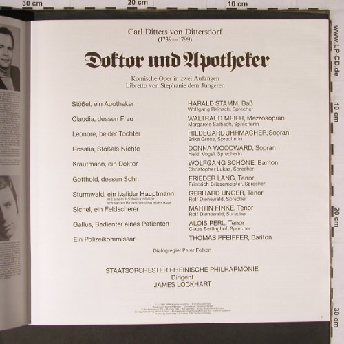Dittersdorf,Carl Ditters von: Doktor und Apotheker, Box, RBM Records(3101/03), D, 1981 - 3LP - K683 - 20,00 Euro