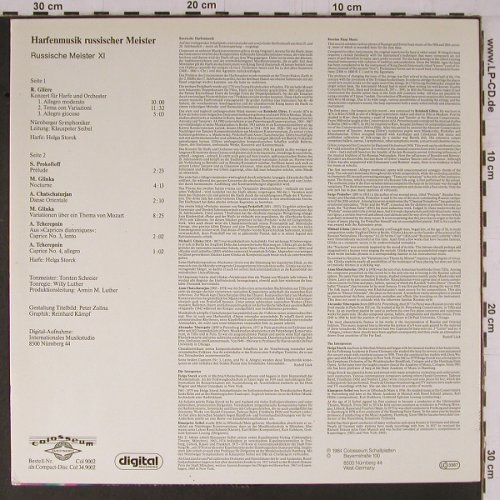 V.A.Harfenmusik russischer Meister: R.Glire, Prokofieff, Glinka, Colosseum(COL 9002), D, 1984 - LP - K690 - 7,50 Euro