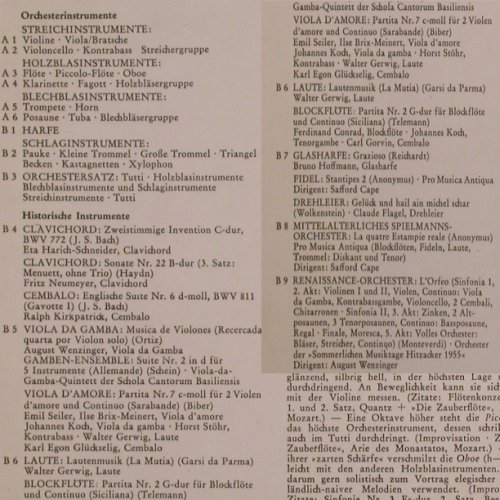 V.A.Musikkunde in Beispielen: Instrumentenkunde, hist. Instr., D.Gr./Schwann(136 310), D, Ri,  - LP - K701 - 7,50 Euro