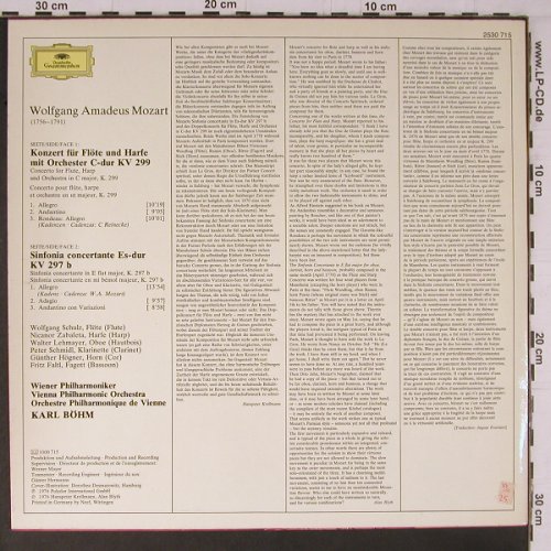 Mozart,Wolfgang Amadeus: Konzerte für Flöte & Harfe KV 299, D.Gr.(2530 715), D, 1976 - LP - K706 - 9,00 Euro