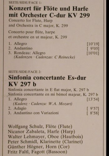 Mozart,Wolfgang Amadeus: Konzerte für Flöte & Harfe KV 299, D.Gr.(2530 715), D, 1976 - LP - K706 - 9,00 Euro