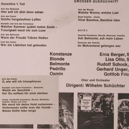 Mozart,Wolfgang Amadeus: Die Entführung aus dem Serail-Gr.Qu, Volksplatte(SMVP 8010), D,  - LP - K70 - 6,00 Euro