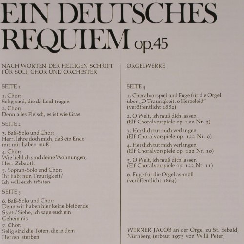 Brahms,Johannes: Ein Deutsches Requiem & Orgelwerke, Harmonia Mundi(157-99 703/04), D, Box, 1976 - 2LP - K723 - 12,50 Euro