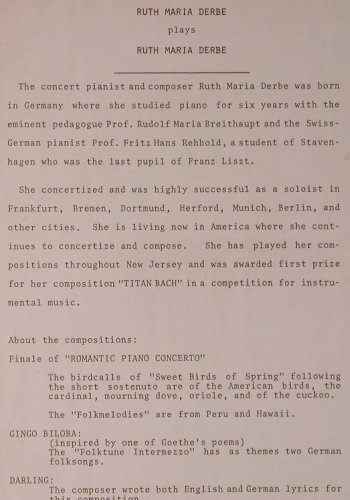 Derbe,Ruth Maria: plays R.M.Derbe - Titan Bach, Trutone Records(520525), US,vg+/m-, 1979 - LP - K749 - 20,00 Euro