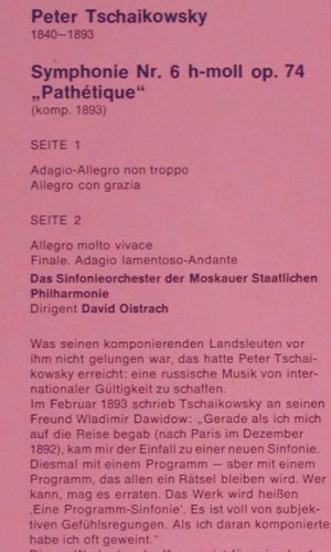 Tschaikowsky,Peter: Symphonie Nr.6 h-moll,op.74, Melodia Auslese(87 691 XAK), D,  - LP - K755 - 9,00 Euro