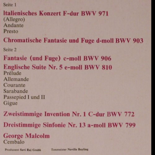 Bach,Johann Sebastian: Italinisches Konzert, Chromatische, EMI(037-02 142), D, m /vg+, 1972 - LP - K785 - 7,50 Euro