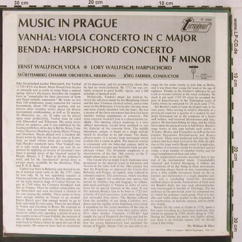 Vanhal,Johann Baptist / Benda: Viola concerto in c-major, Turnabout Vox(TV 34305), US,  - LP - K811 - 7,50 Euro