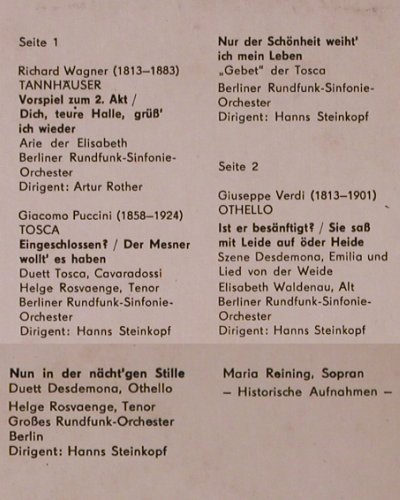 Reining,Maria: Große Sänger der Vergangenheit, Eterna(8 21 059), DDR, 1970 - LP - K812 - 6,00 Euro
