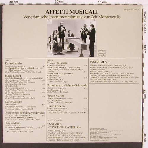 V.A.Affetti Musicali: Venetianische Instr.z.Z.Monteverdis, Harmonia Mundi/Orbis(46 259 8), D, 1981 - LP - K835 - 7,50 Euro