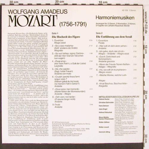 Mozart,Wolfgang Amadeus: Harmonie Musiken, Harmonia Mundi(40 128 1), D, Club Ed, 1979 - LP - K840 - 6,00 Euro