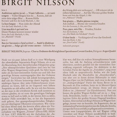 Nilsson,Birgit: Macbeth, Nabuco...R stol, R stoc, Decca(SXL 21 060-B), D,  - LP - K862 - 9,00 Euro