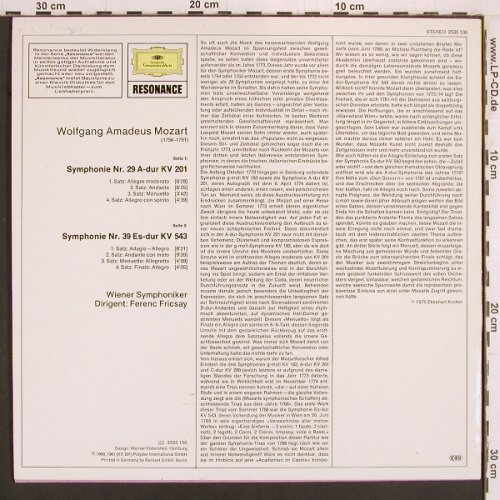 Mozart,Wolfgang Amadeus: Sinfonien Nr.29 & 39, KV.201, 543, D.Gr. Resonance(2535 130), D,m-/vg+,  - LP - K893 - 6,00 Euro