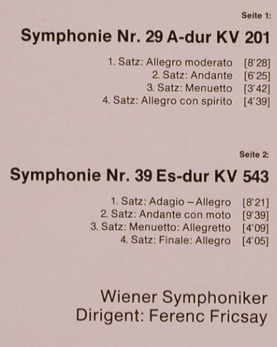 Mozart,Wolfgang Amadeus: Sinfonien Nr.29 & 39, KV.201, 543, D.Gr. Resonance(2535 130), D,m-/vg+,  - LP - K893 - 6,00 Euro