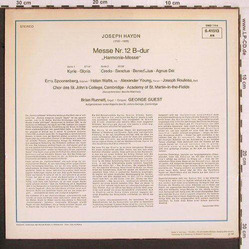 Haydn,Joseph: Messe Nr.12 B-dur, Harmoniemesse, Decca(6.41513 AN), D,m-/vg+,  - LP - K901 - 6,00 Euro