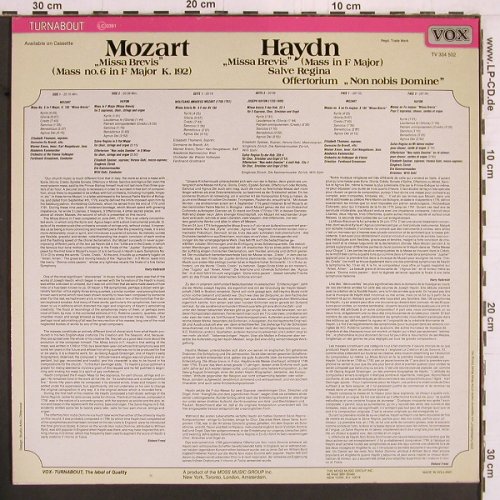 Mozart,Wolfgang Amadeus / Haydn: Missa Brevis,K.192 / Missa Brevis, Vox Turnabout(TV 334 502), NL,  - LP - K902 - 7,50 Euro