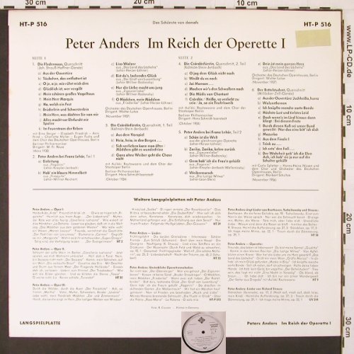 Anders,Peter: Im Reich der Operette 1 ,hist.rec., Telefunken(HT-P 516), D, Promo,  - LP - K90 - 7,50 Euro