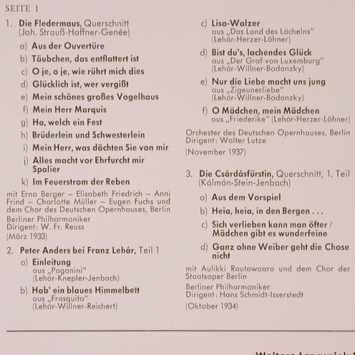 Anders,Peter: Im Reich der Operette 1 ,hist.rec., Telefunken(HT-P 516), D, Promo,  - LP - K90 - 7,50 Euro