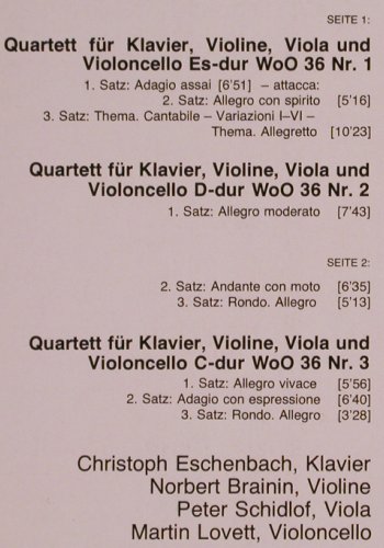 Beethoven,Ludwig van: Die Klavierquartette WoO 36 1-3, D.Gr. Resonance(2535 174), D, 1976 - LP - K920 - 7,50 Euro