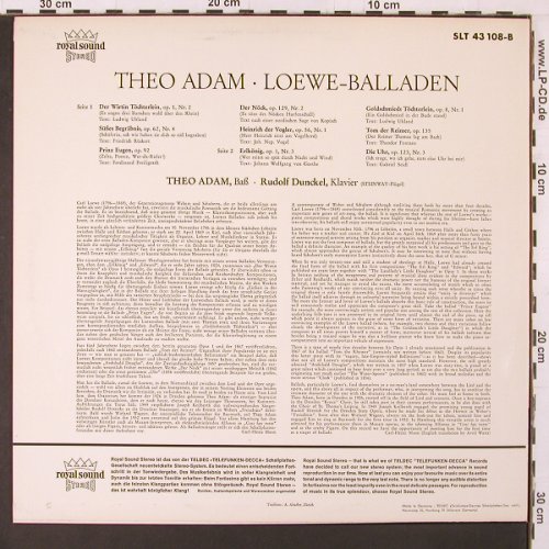 Adam,Theo: Loewe-Balladen, Telefunken(SLT 43 108-B), D,  - LP - K92 - 7,50 Euro