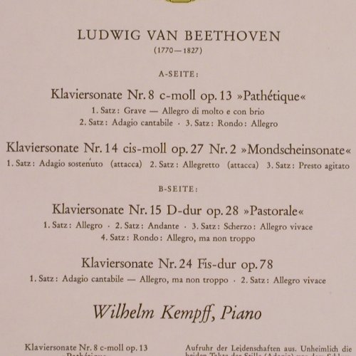 Beethoven,Ludwig van: Klaviersonaten Nr.8, 14, 2, 15, 24, D.Gr.(138 941), D,like new,  - LP - K946 - 9,00 Euro