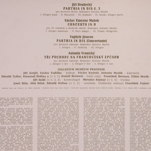 Collegium Musicum Pragense: Druzecky, Masek, Jirovec, Vranicky, Supraphon(1 11 1839 G), CZ, 1976 - LP - K983 - 7,50 Euro