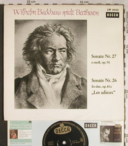 Beethoven,Ludwig van: Sonate Nr.27 26-Wilhelm Backhaus, Decca(LW 50 133), D,vg+/m-,  - 10inch - L1095 - 7,50 Euro