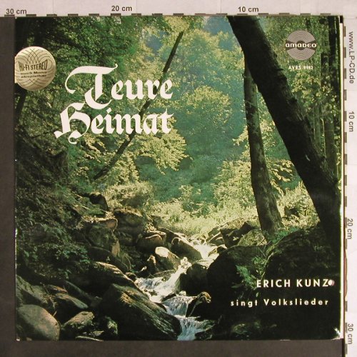 Kunz,Erich: Teure Heimat, singt Volkslieder, Amadeo(AVRS 9182), D/A , co,  - LP - L1165 - 6,00 Euro