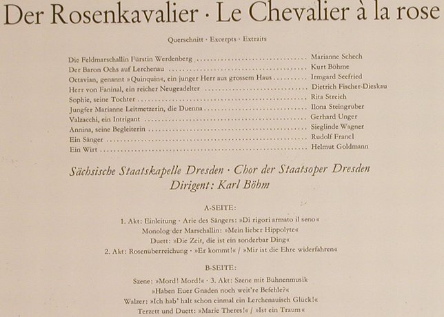 Strauss,Richard: Der Rosenkavalier-Querschnitt, D.Gr.(LPEM 19 410), D, 1963 - LP - L1212 - 9,00 Euro