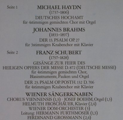 Wiener Sängerknaben: Deutsche Messe,M.Haydn,Schubert.., Philips(6598 544), D, Ri, 1964 - LP - L1213 - 5,00 Euro