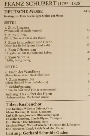 Tölzer Knabenchor: Franz Schubert-Deutsche Messe, BASF(20 22409-0), D, 1975 - LP - L1215 - 5,00 Euro