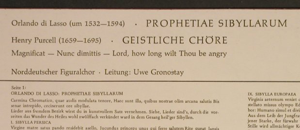Di Lasso,Orlando / Henry Purcell: Prophetiae Sibyllarum/Geistl.Chöre, Camerata(CMS 300 53), D,  - LP - L1241 - 6,00 Euro