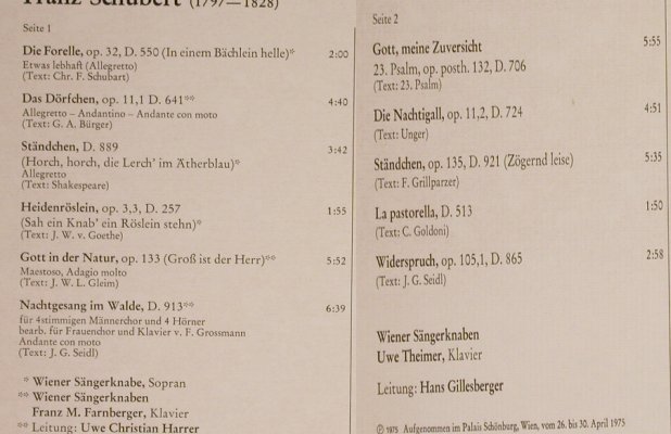 Wiener Sängerknaben: Die Forelle,Schuberts schö.Chorlied, RCA Gold Seal(RL 30461), D,  - LP - L1255 - 5,00 Euro