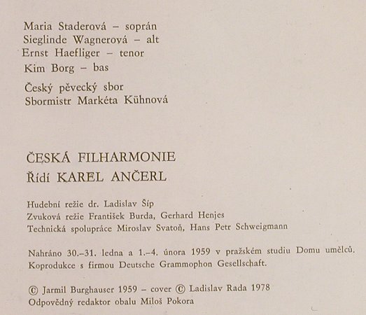 Dvorak,Antonin: Requiem op.89 (1959), Supraphon(1112 8216-17 G), CZ,Ri, 1978 - 2LP - L1305 - 7,50 Euro