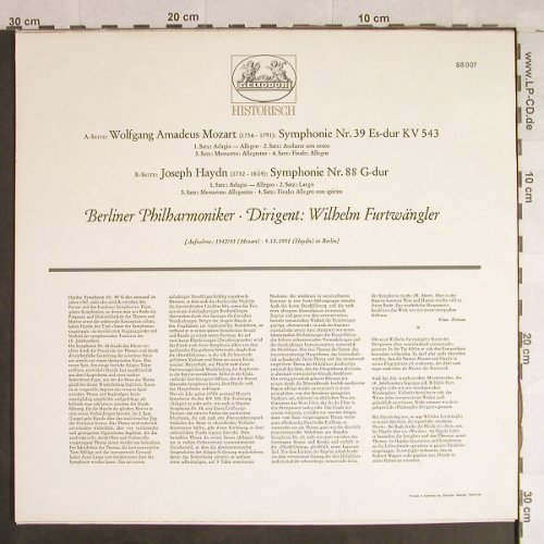 Furtwängler,Wilhelm: Mozart:Symph.Nr.39/Haydn:Symph.88, Heliodor(88 007), D, 1961 - LP - L1334 - 6,00 Euro