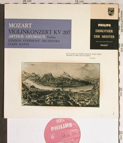Mozart,Wolfgang Amadeus: Violinkonzert KV 207, vg+/vg+, Philips(610 142 VR), NL, Mono,  - 10inch - L1401 - 4,00 Euro