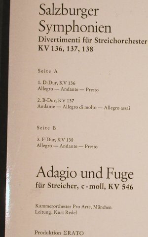 Mozart,Wolfgang Amadeus: Salzburger Symphonien,136,137,138, Christophorus(CGLP 75 811), D, Mono,  - LP - L1411 - 7,50 Euro