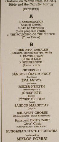 Liszt,Franz: Christus, Oratorio Excerpts(latin), Budapest(FX 12302), H, 1980 - LP - L1416 - 6,00 Euro
