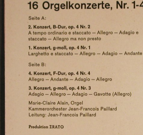 Händel,Georg Friedrich: 16 Orgelkonzerte, Rec1,wavy !, Christophorus(CGLP 75 722/725), D, Mono,  - LP*4 - L1458 - 15,00 Euro