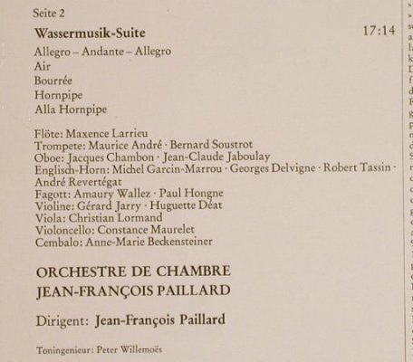 Händel,Georg Friedrich: WasserMusik/Feuerwerksmusik, Erato(ZL 30529), D, 1977 - LP - L1466 - 5,00 Euro