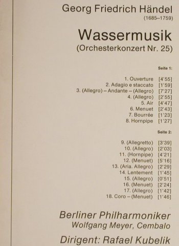 Händel,Georg Friedrich: Wassermusik, Ri, D.Gr. Resonance(2535 137), D, Ri, 1963 - LP - L1474 - 5,00 Euro