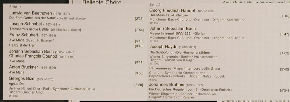 V.A.Die Himmel rühmen: Beliebte Chöre v. Beeth.,Schubert.., D.Gr. Favorit(2535 609), D, Ri, 1978 - LP - L1512 - 5,00 Euro