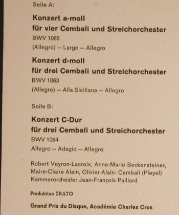 Bach,Johann Sebastian: Konzerte für drei und vier Cembali, Christophorus(CGLP 75 739), D, Mono,  - LP - L1563 - 9,00 Euro