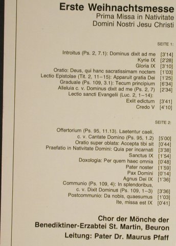 Mönche der Benediktiner-Erzabtei: St.Martin, Beuron. Foc, D.Gr. Resonance(2535 345), D, Ri, 1959 - LP - L1676 - 6,00 Euro