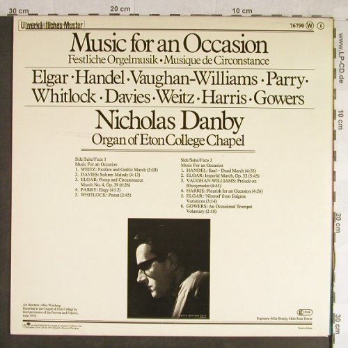 V.A.Music for an Occasion: Elgar,Handel, Vaughan-Williams..Foc, CBS Masterworks(76 790), NL, 1978 - LP - L1746 - 6,00 Euro