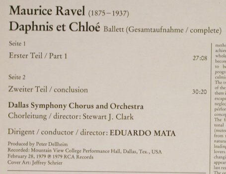 Ravel,Maurice: Daphins et Chloe, RCA(RL 13458), D, 1979 - LP - L1809 - 6,00 Euro
