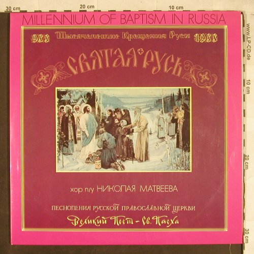 V.A.Millenium Of Baptism In Russia: Hymns Of The Russian Orthodox Churc, Melodia(A90 00297 006), USSR, 1989 - 2LP - L1880 - 7,50 Euro
